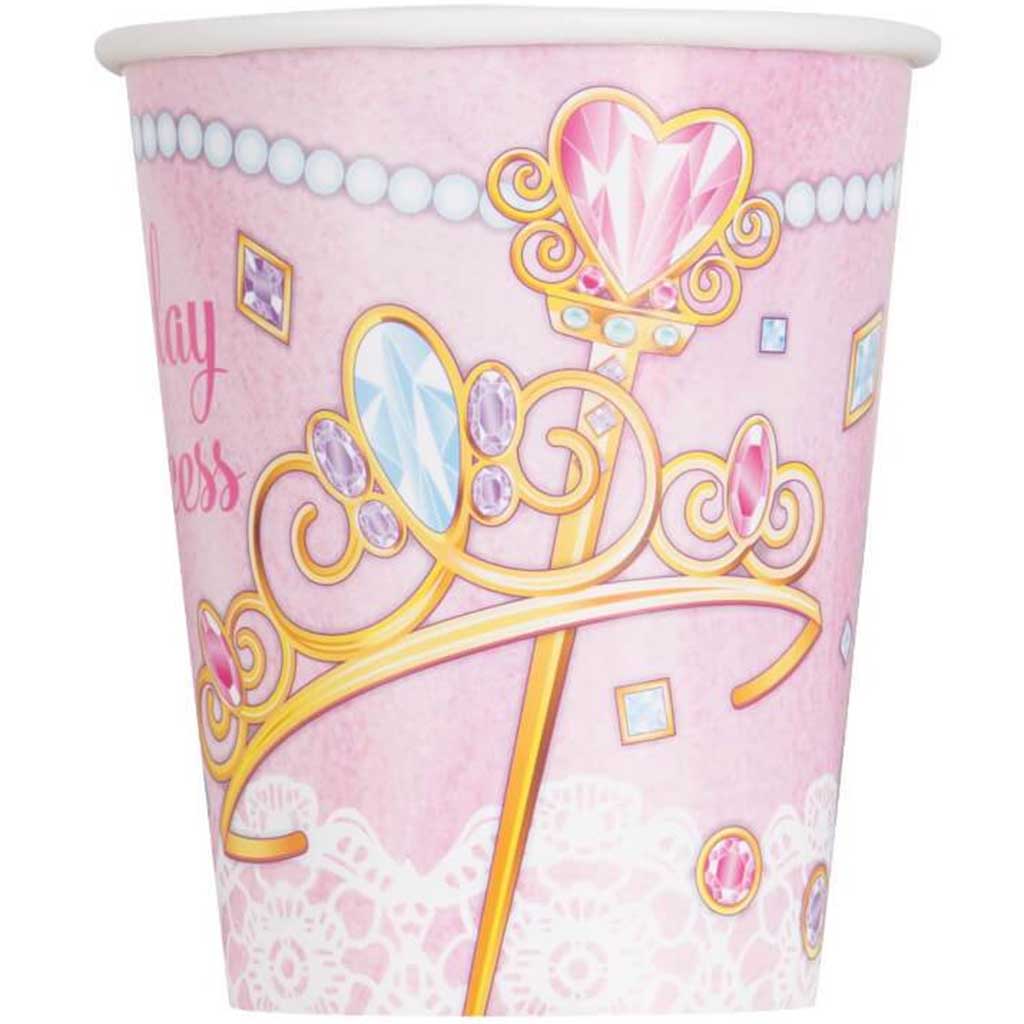 Pink Princess 9oz Paper Cups, 8ct 