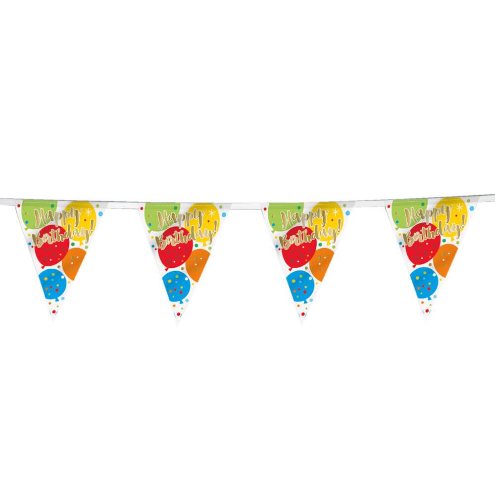 Flag Banner 12ft, Glitzy Gold Birthday 