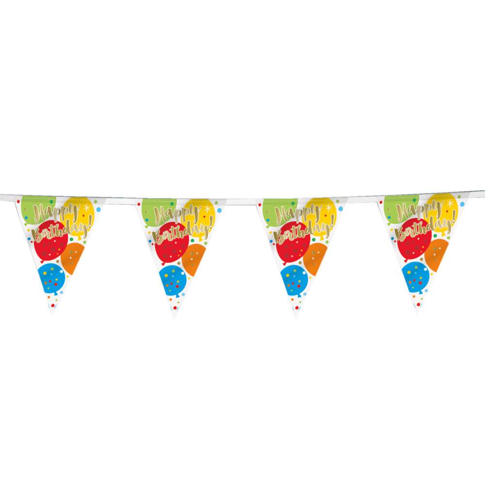 Flag Banner 12ft, Glitzy Gold Birthday 