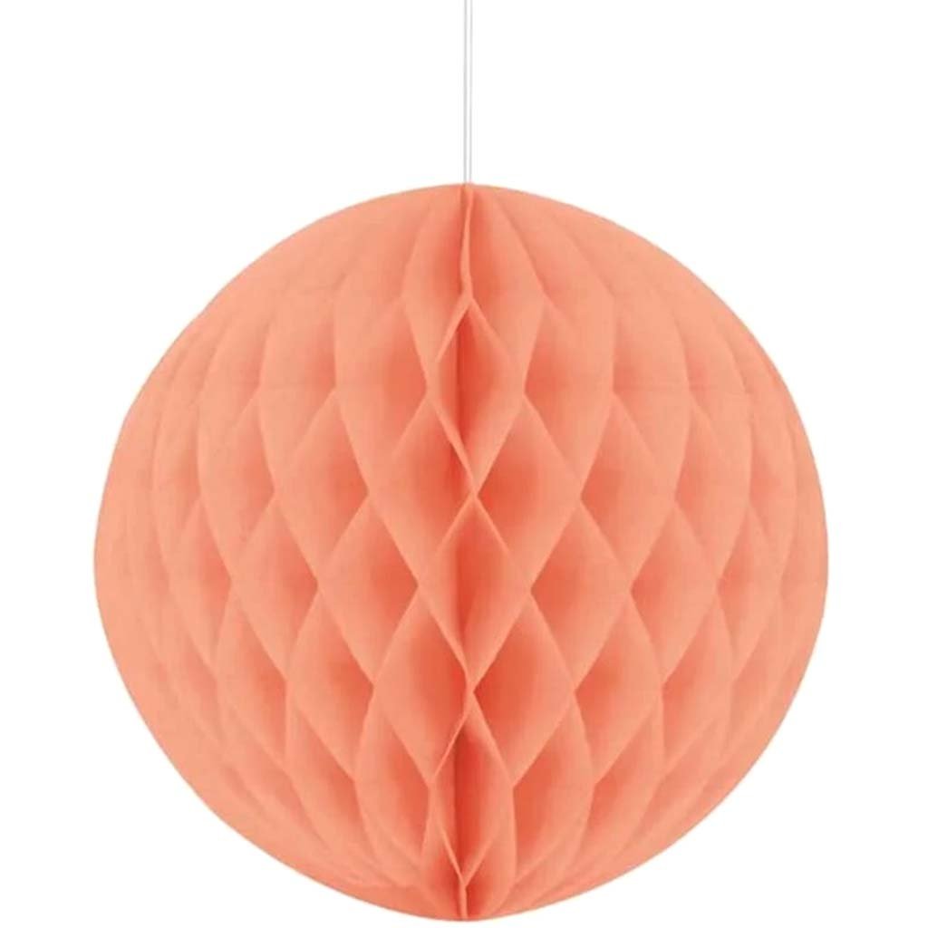 Hanging Honeycomb Decoration 8in Coral