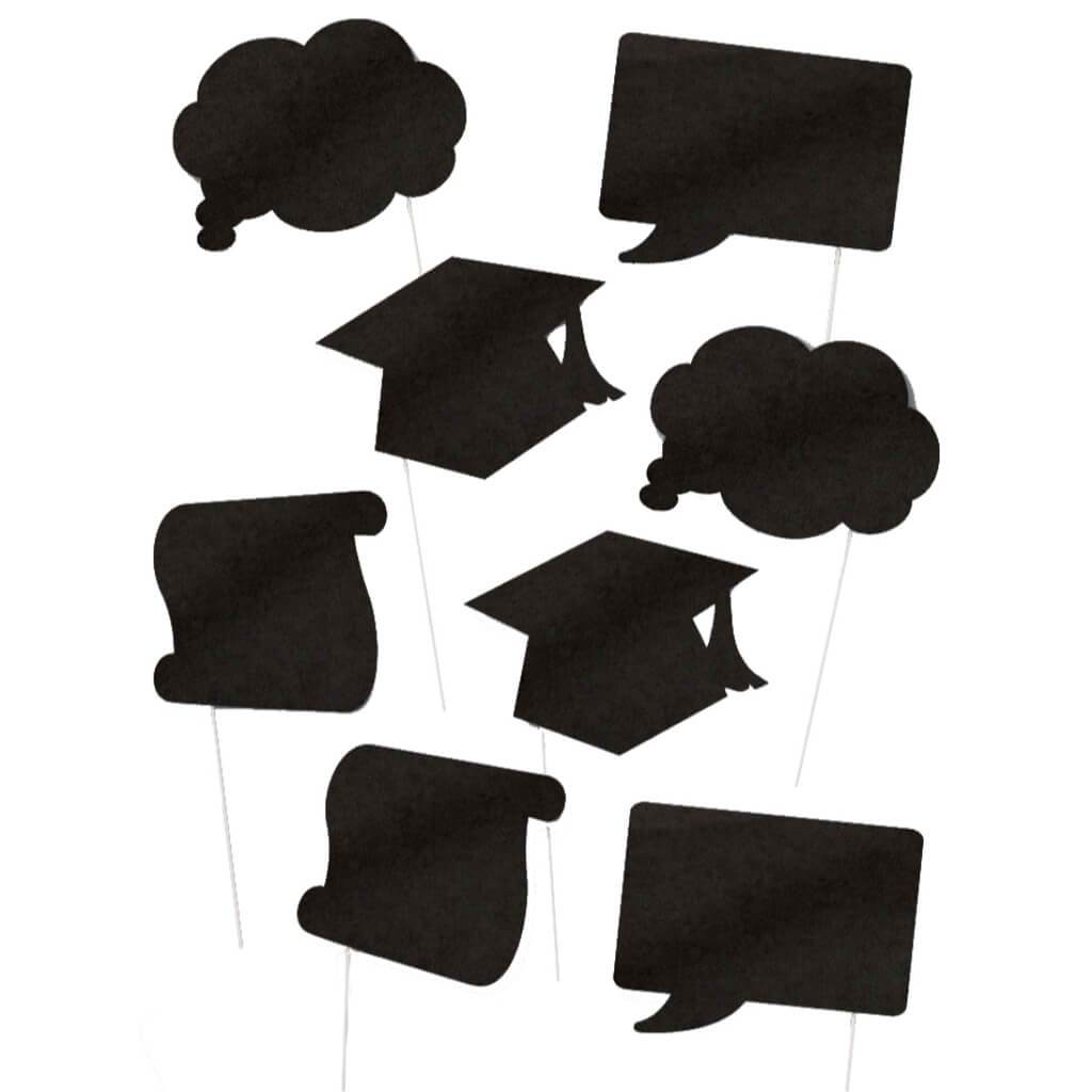 Photo Booth Props 8ct, Graduation Chalkboard 