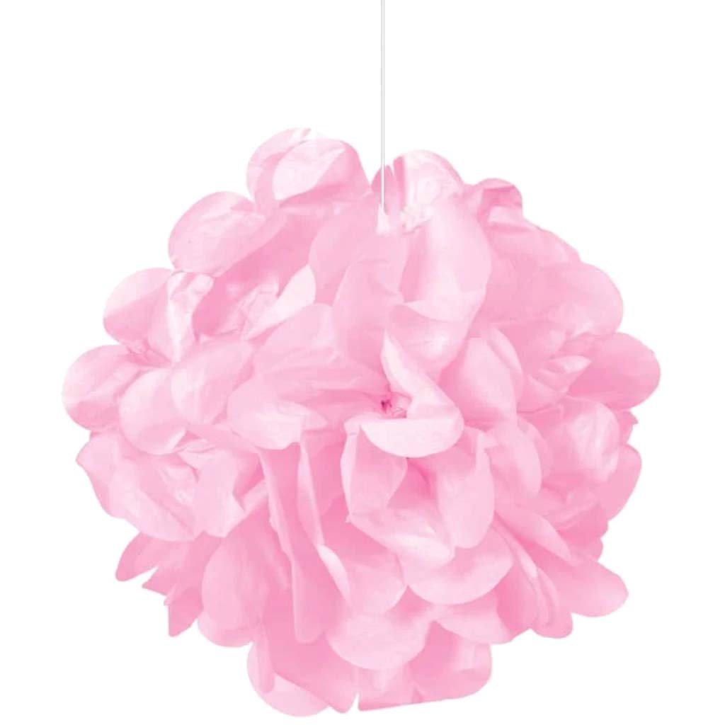 Mini Puff Tissue Balls Decorations 3ct, Lovely Pink 