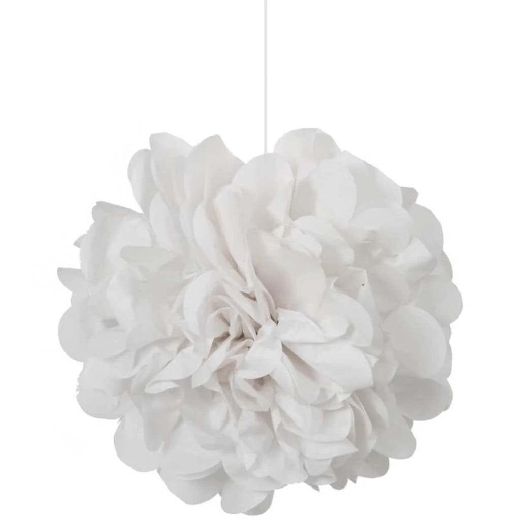 Mini Puff Tissue Balls Decorations 3ct, White 