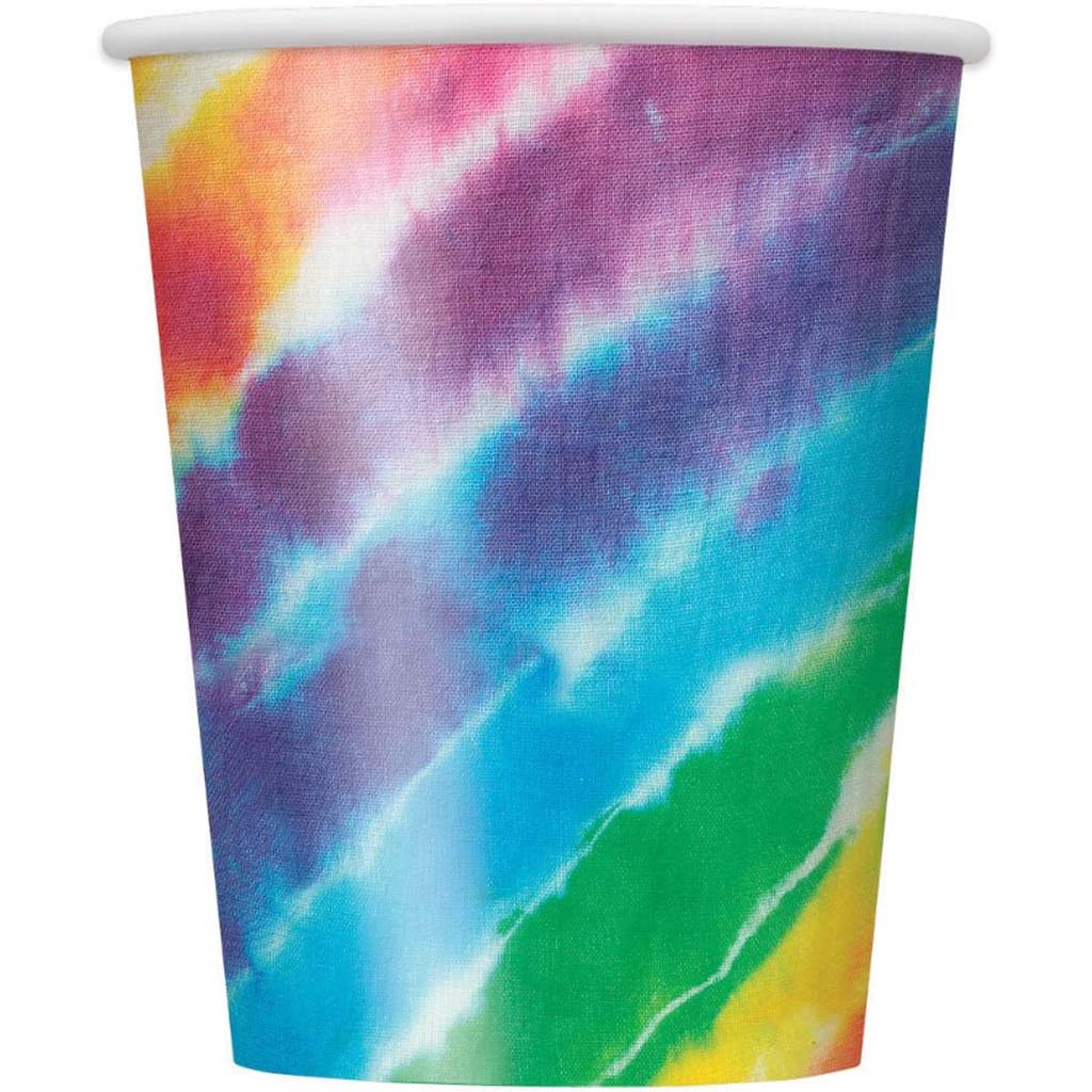 Tie Dye 9oz Paper Cups, 8ct 