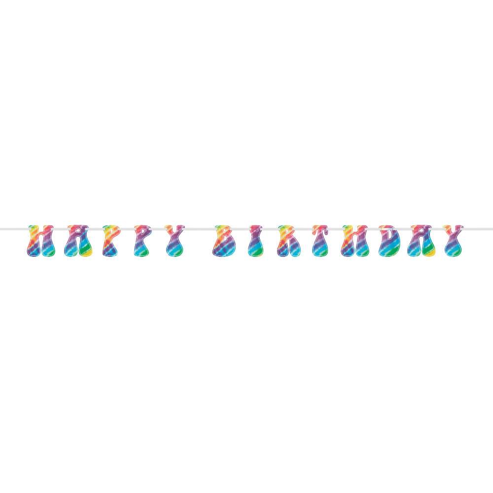 Letter Banner 9ft, Tie Dye Happy Birthday 