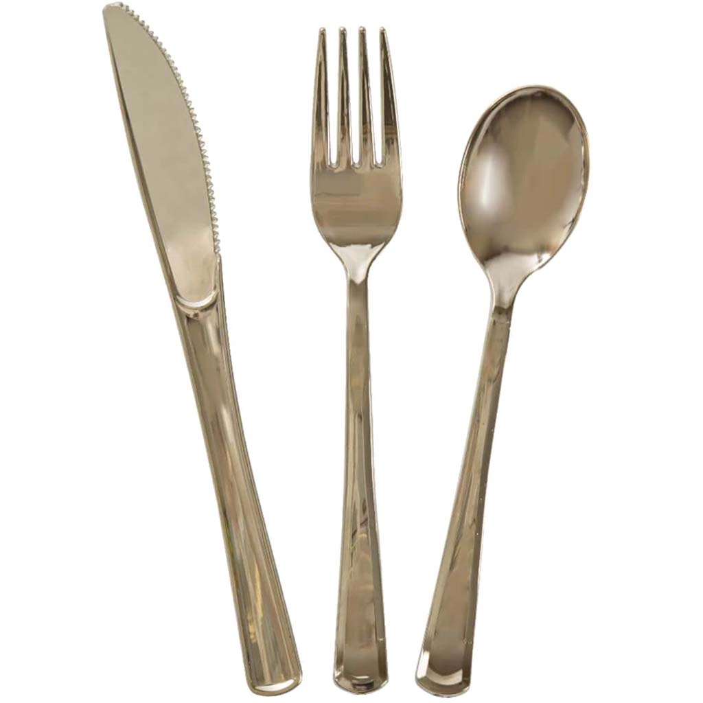 Plastic Silverware 18ct, Gold Solid Assorted 