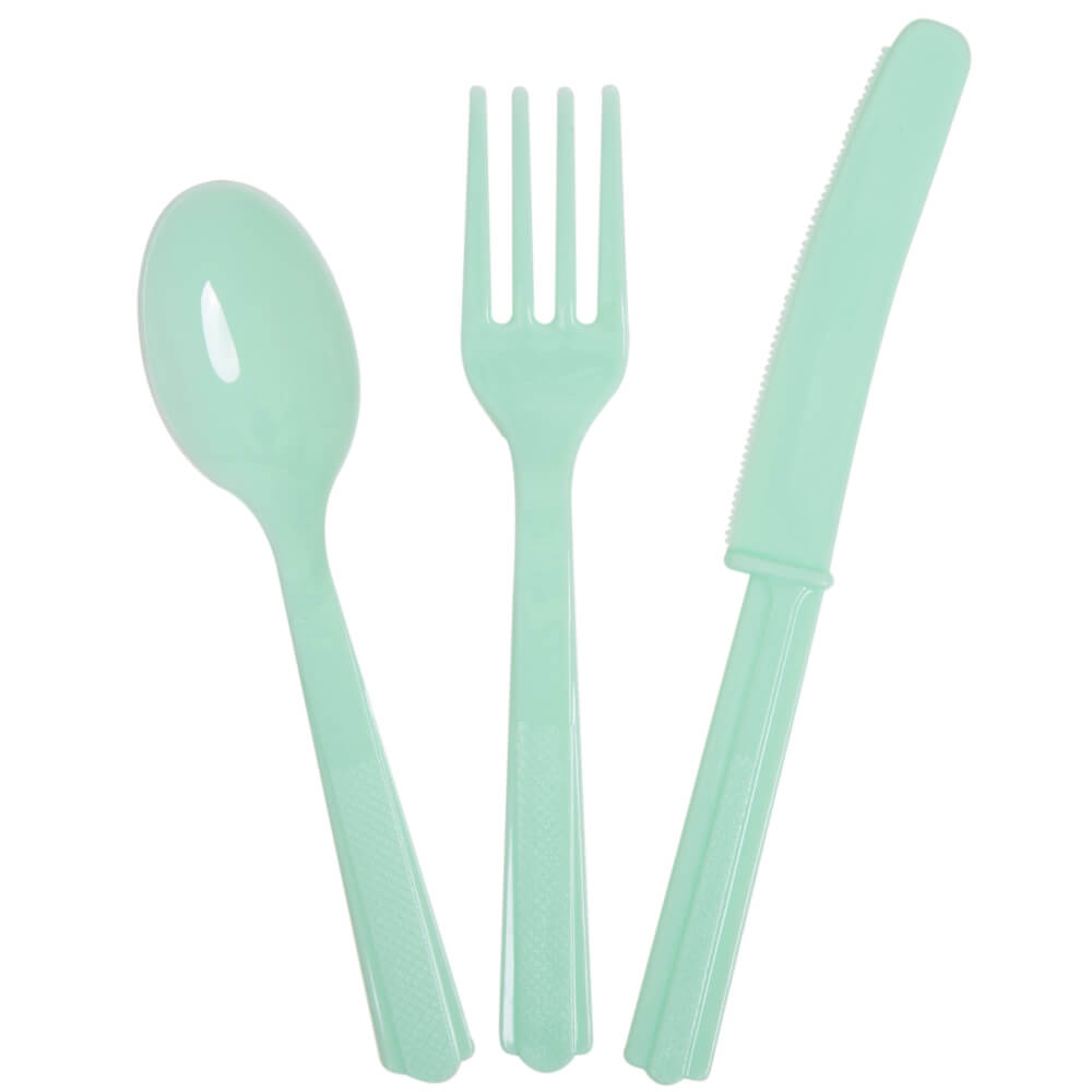 Mint Solid Assorted Plastic Cutlery 18ct 