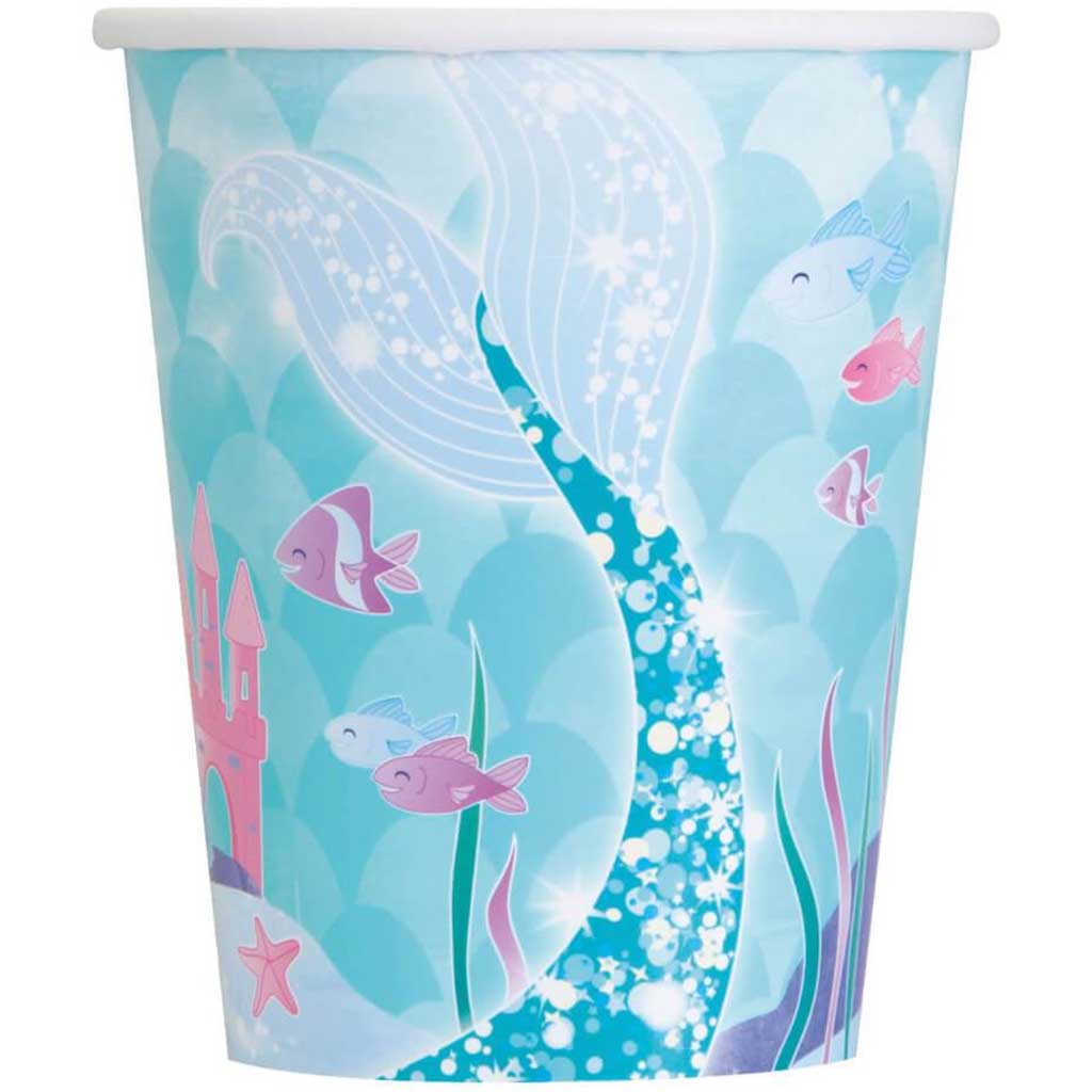 Mermaid 9oz Paper Cups, 8ct 