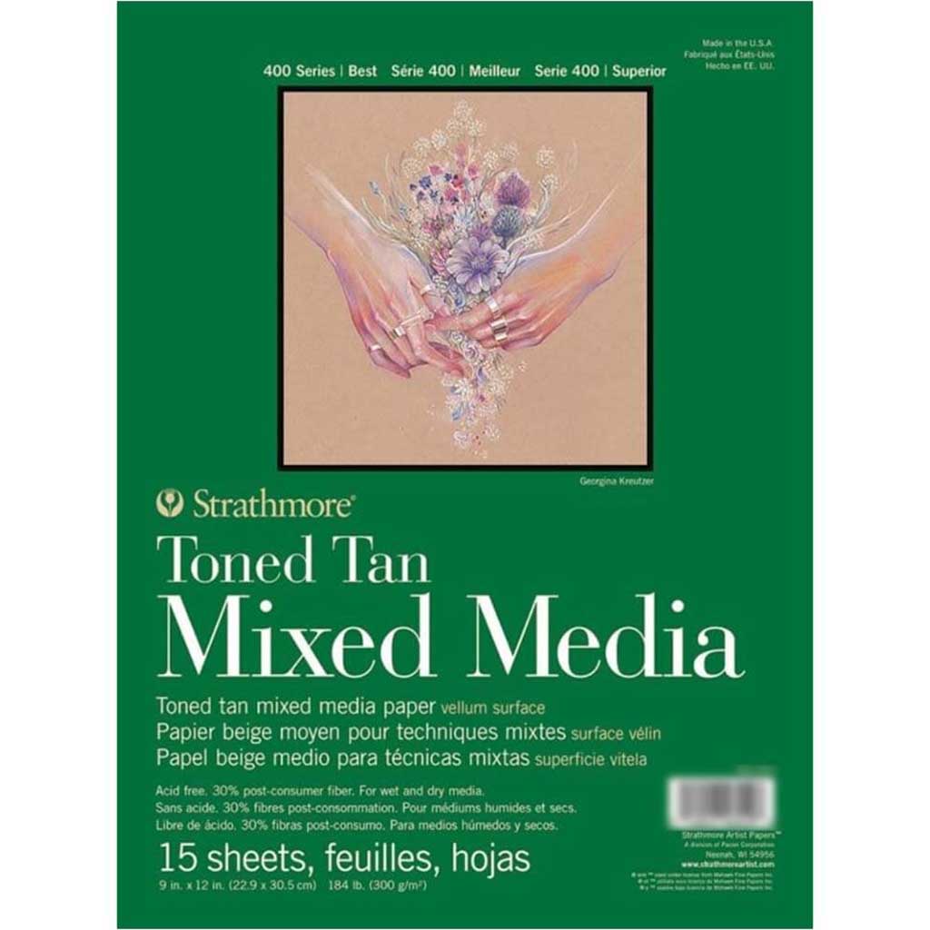 Strathmore 400 Mixed Media Toned Tan Pad 9in x 12in