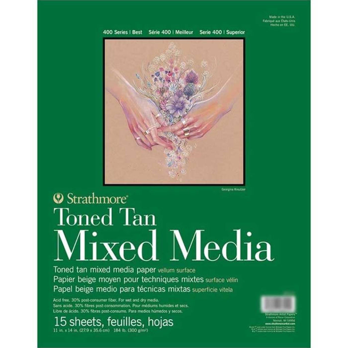 Strathmore 400 Mixed Media Toned Tan Pad 11in x 14in