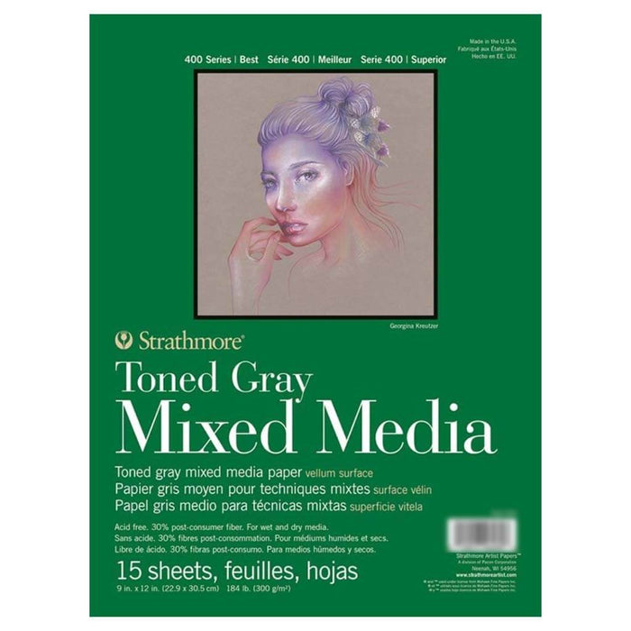 Strathmore 400 Mixed Media Toned Gray Pad 9in x 12in