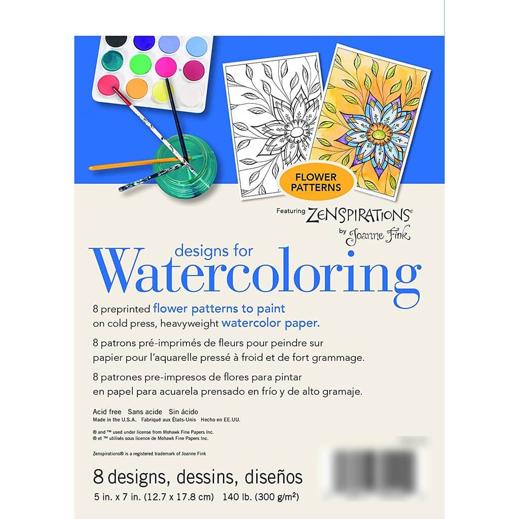 Strathmore Designs for Watercoloring Flowers 5in x 7in