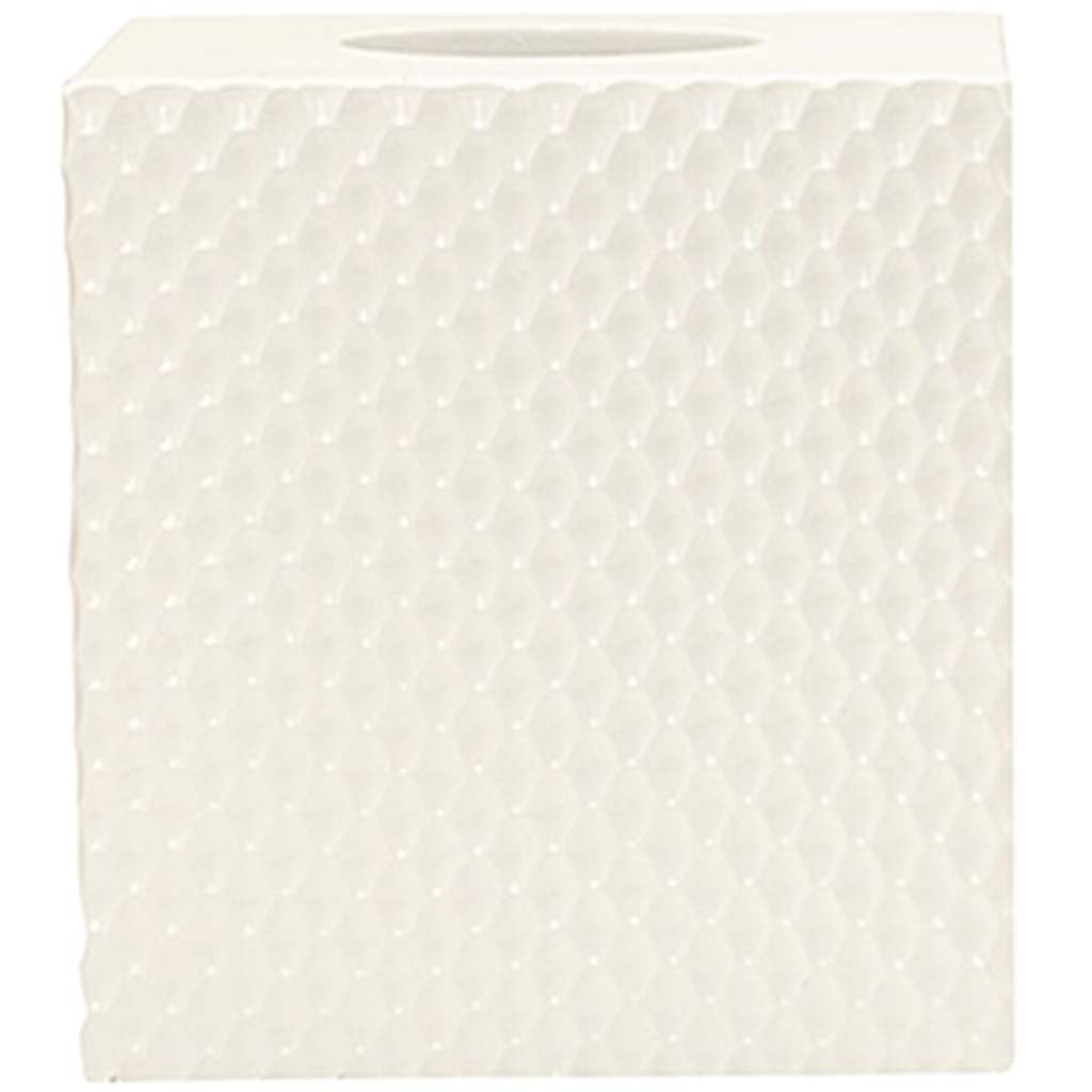 Milan Boutique Tissue Cover White, 5.5in X 5.5in X 6in