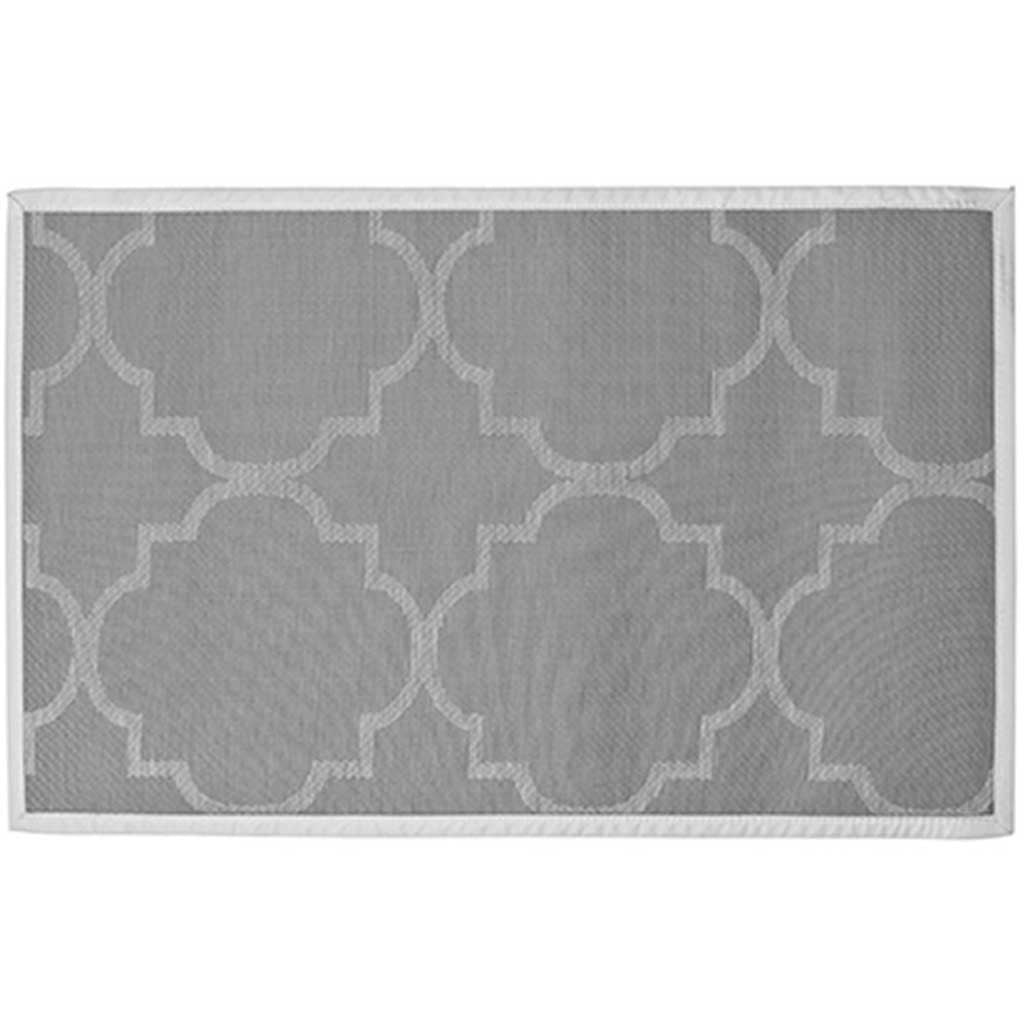 Panama Tile Vinyl Floor Mat Grey 30in X 50in