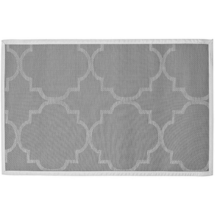 Panama Tile Vinyl Floor Mat Grey 30in X 50in