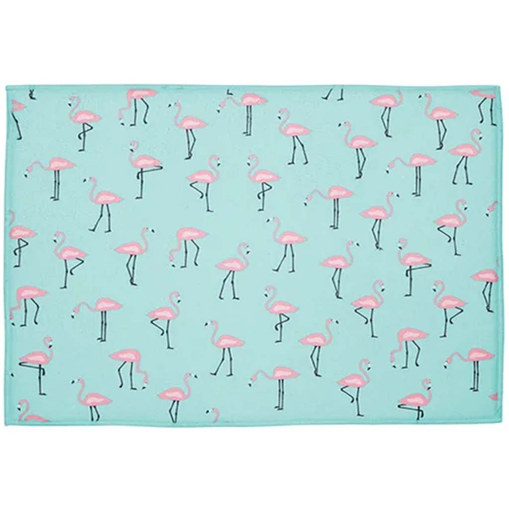 Flamingo Printed Drying Mat Pink, 15in x 20in