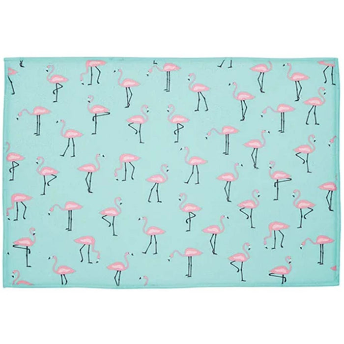 Flamingo Printed Drying Mat Pink, 15in x 20in