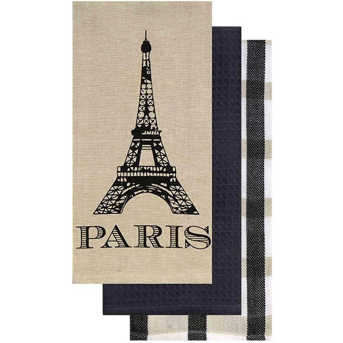 Paris Tea Towel Set of 3, 18in X 26in