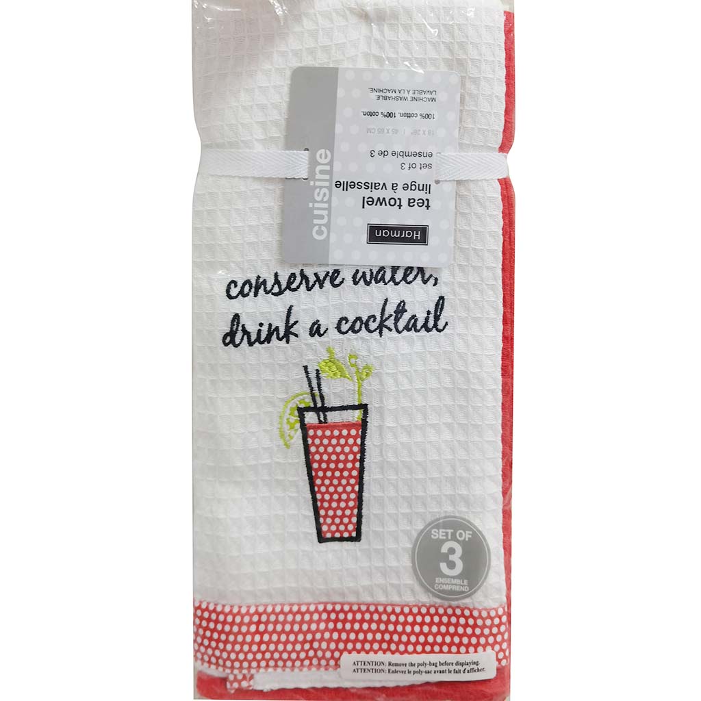 Conserve Water Tea Towel Set of 3