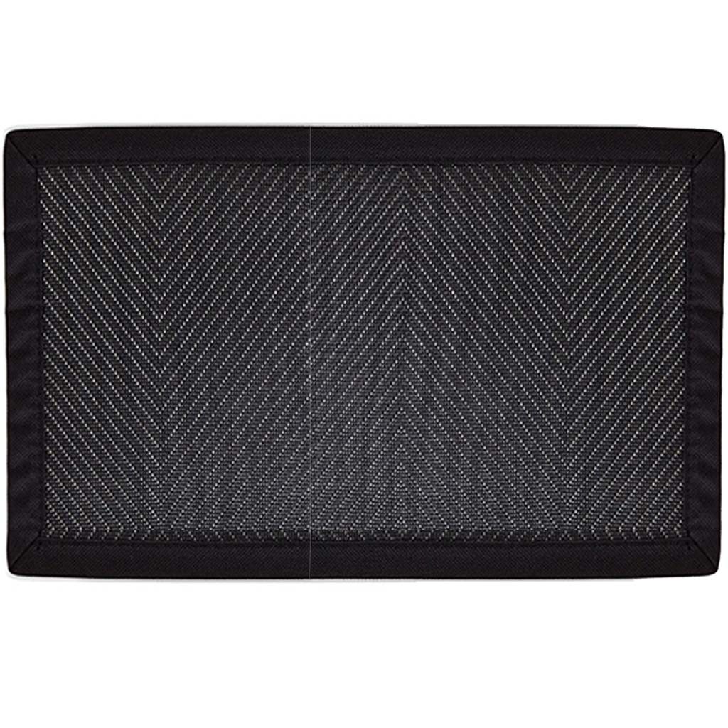 Herringbone Border Vinyl Floor Mat Black 20in X 34in