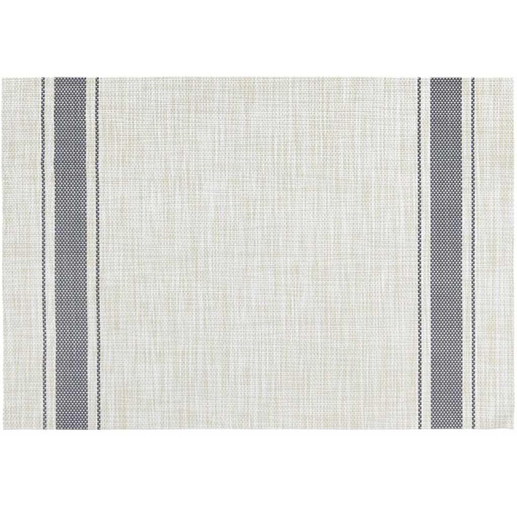 Bistro Stripe Vinyl Placemat Grey, 13in X 19in