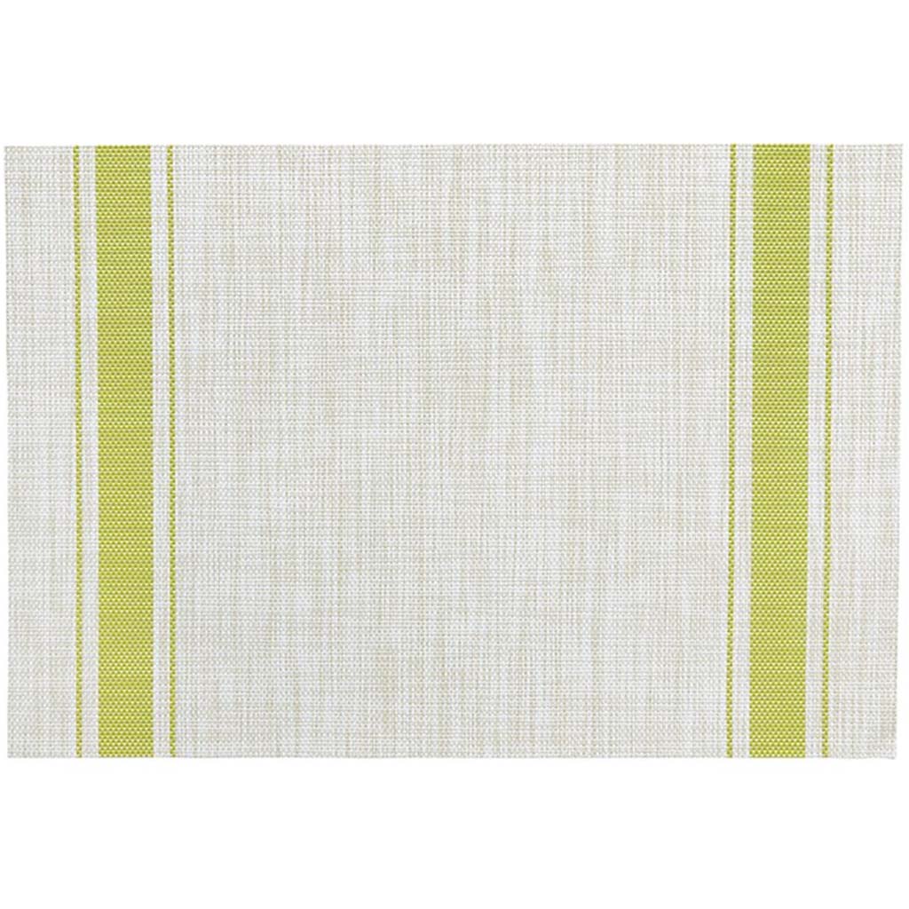 Bistro Stripe Vinyl Placemat Green, 13in X 19in