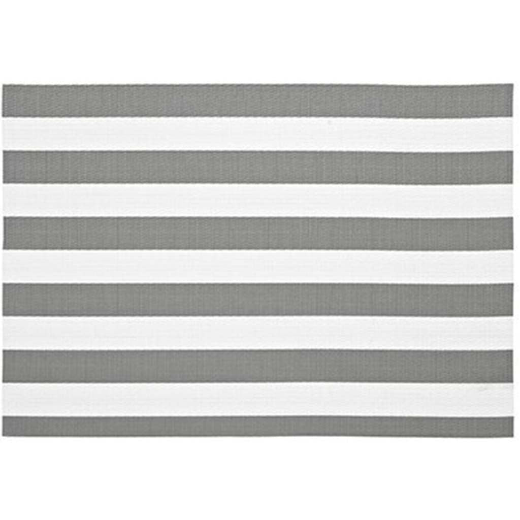 Cabana Stripe Vinyl Placemat Grey, 13in X 19in