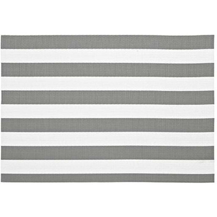 Cabana Stripe Vinyl Placemat Grey, 13in X 19in