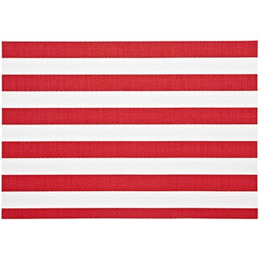 Cabana Stripe Vinyl Placemat Red, 13in X 19in