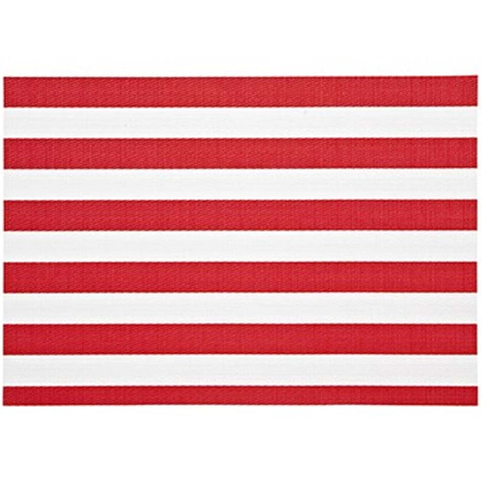 Cabana Stripe Vinyl Placemat Red, 13in X 19in