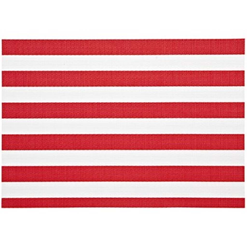 Cabana Stripe Vinyl Placemat Red, 13in X 19in