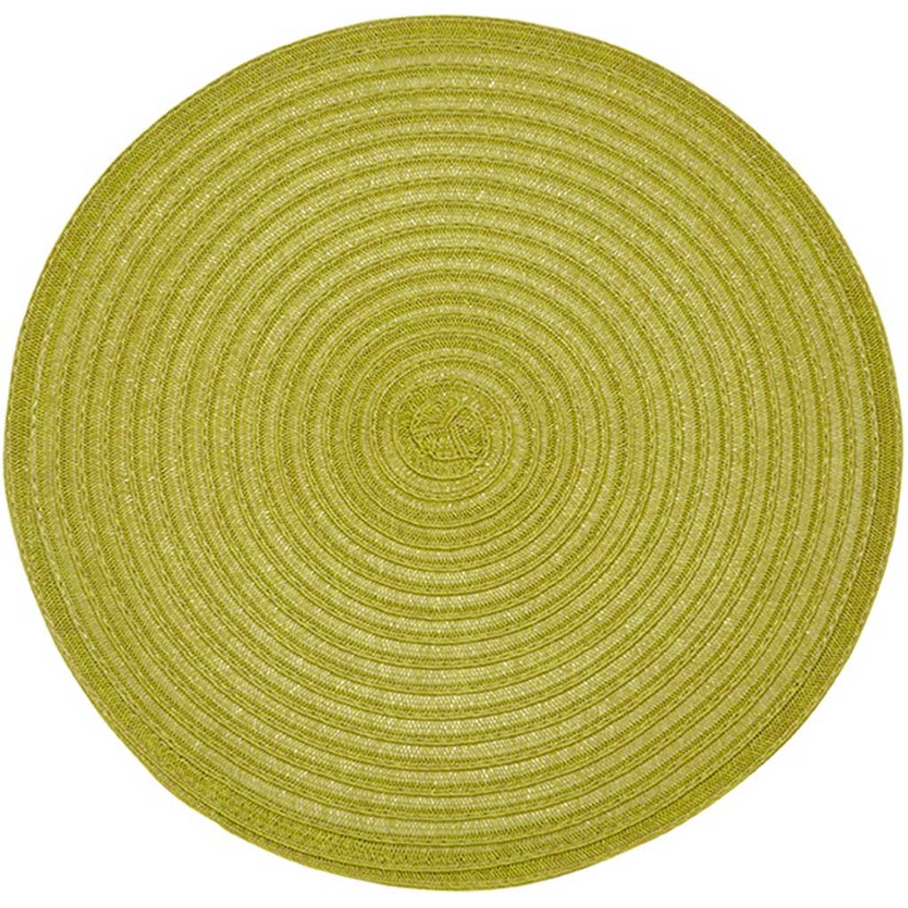 Urban Two Tone Woven Round Vinyl Placemat Green, 15D