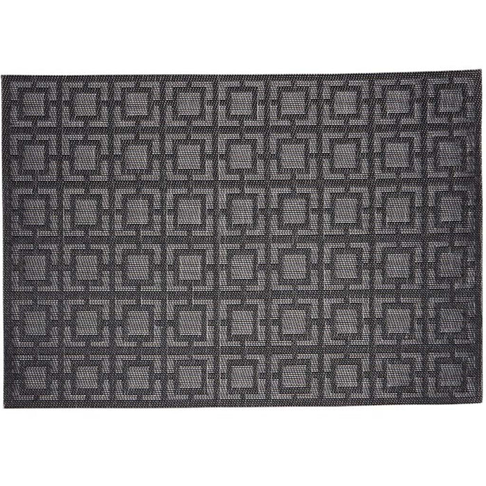 Squares Vinyl Placemat Black, 13in X 19in
