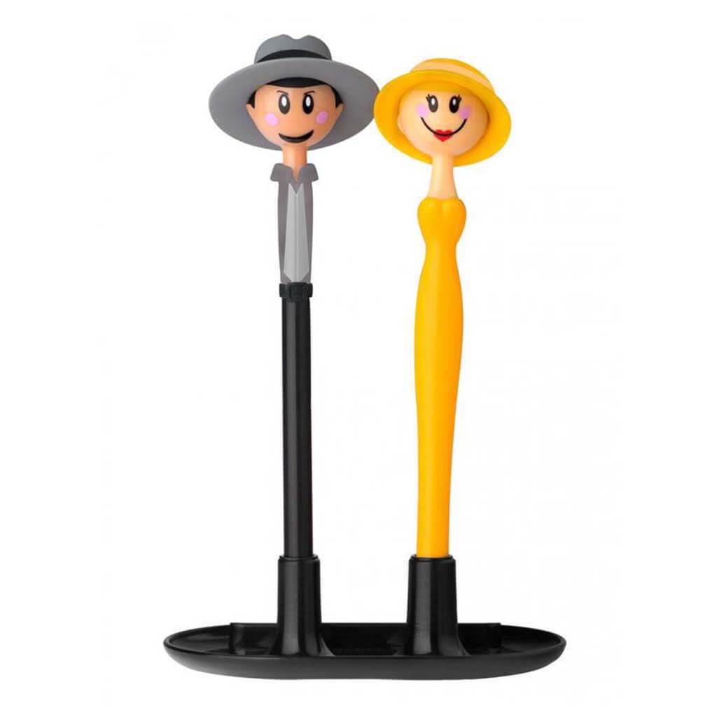 DOLLS CHICAGO YELLOW MAN AND WOMAN PEN SET