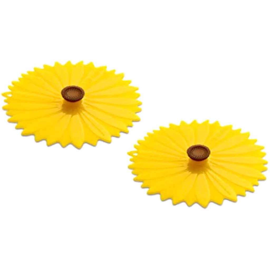 DRINK COVERS DAISY SET OF 2 YELLOW