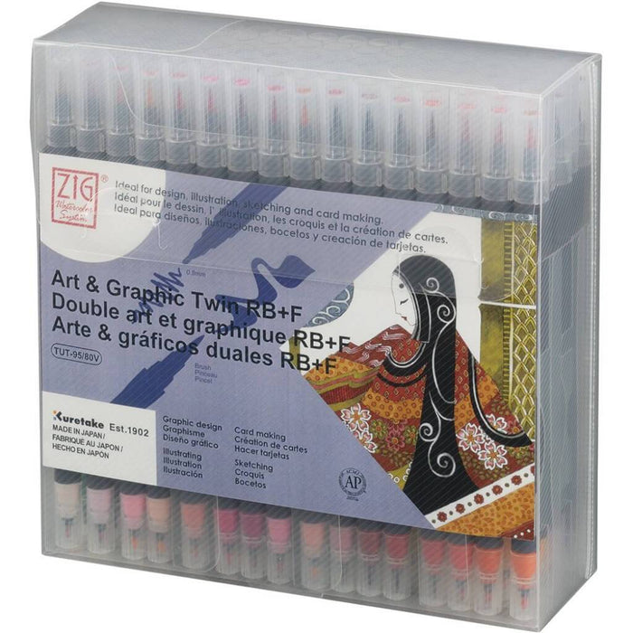 Zig Art & Graphic Twin RB+F 80 Color Set 