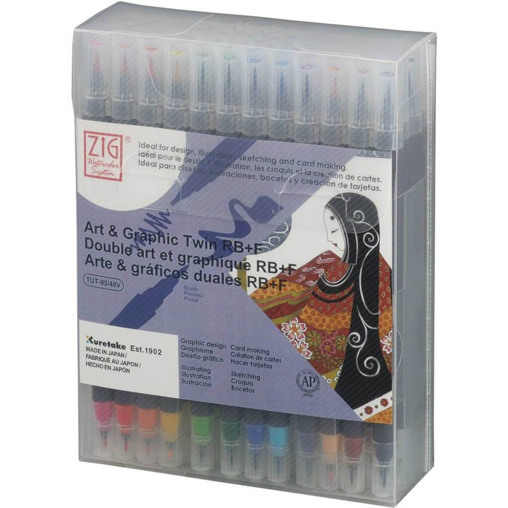 Zig Art &amp; Graphic Twin RB+F 48 Color Set 