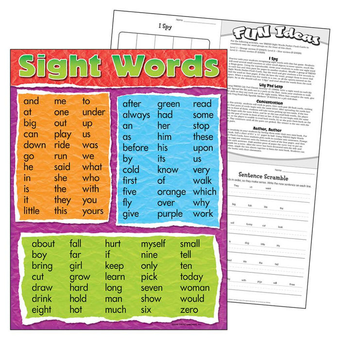 Sight Words Chart 