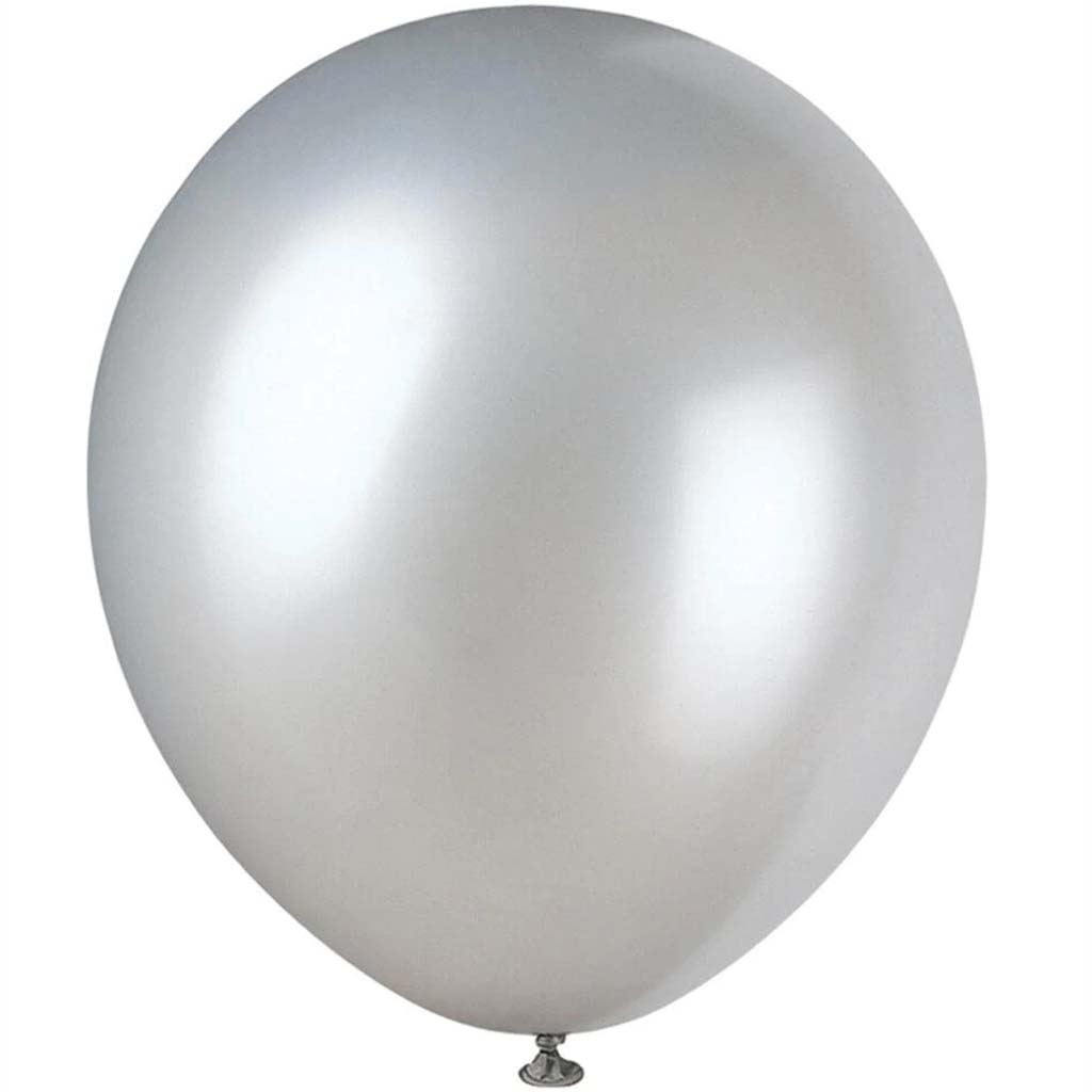 Latex Balloon 12in, Silver 