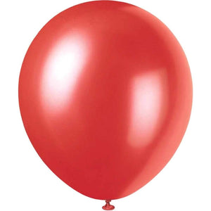 Latex Balloon 12in, Frosted Red Pearlized 