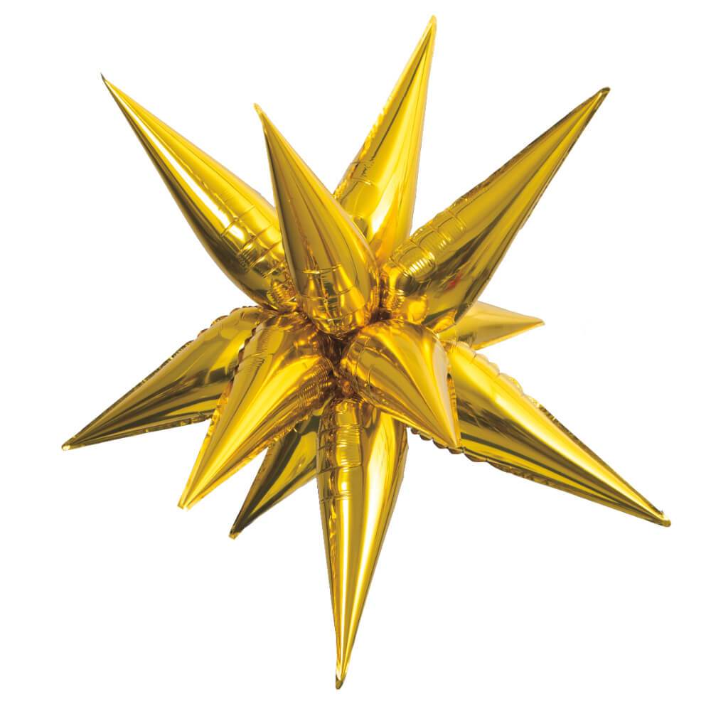 Gold 12 Point 3D Star Foil Balloon, 40in 