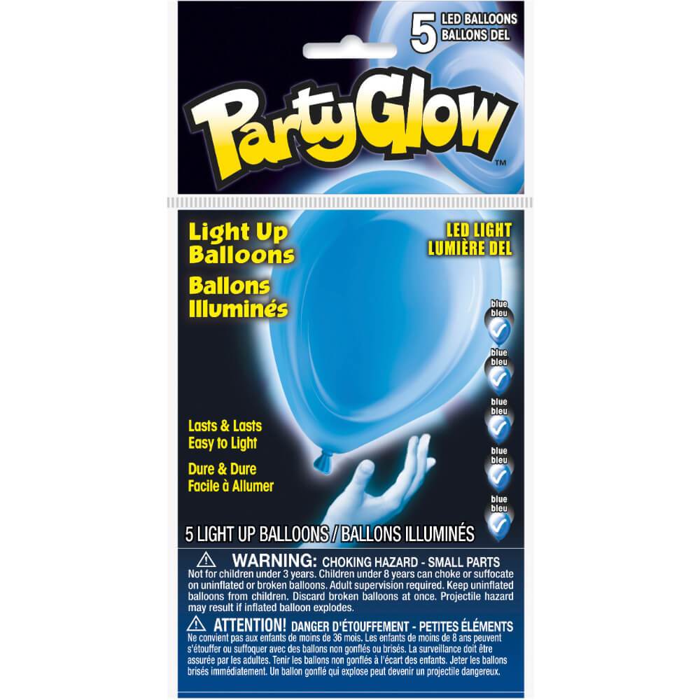 Light Up Balloons 5ct, Twilight Blue Solid 