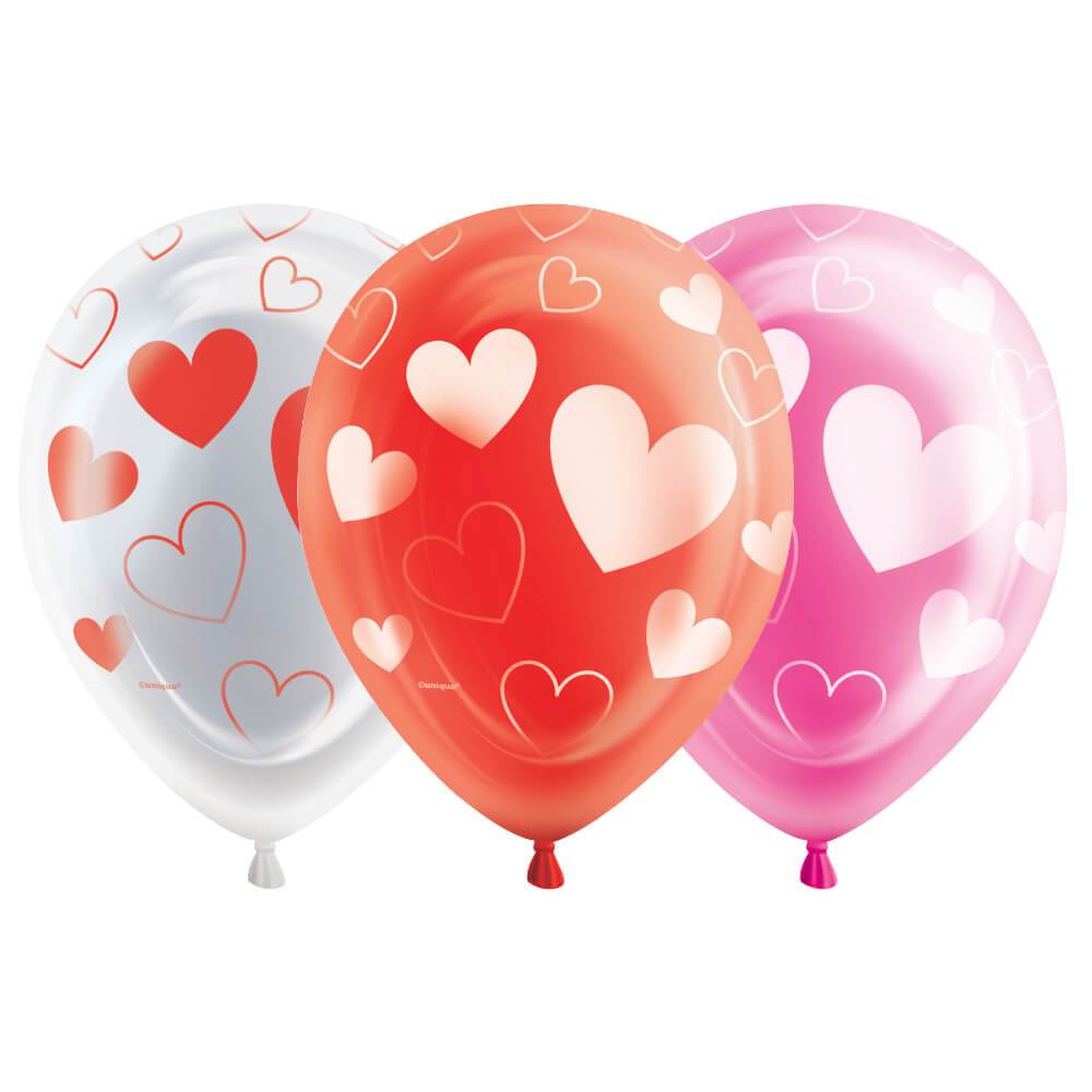 Hearts Valentine&#39;s Day Led Light Up Balloons 10in 5ct 