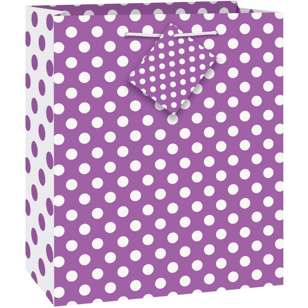 Gift Bag Medium, Pretty Purple Dots 