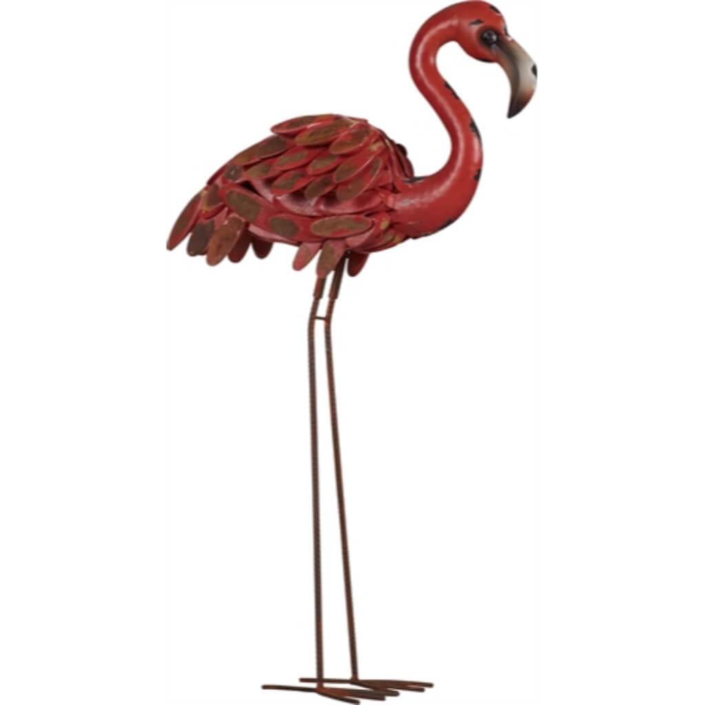 Metal/Wood Flamingo 