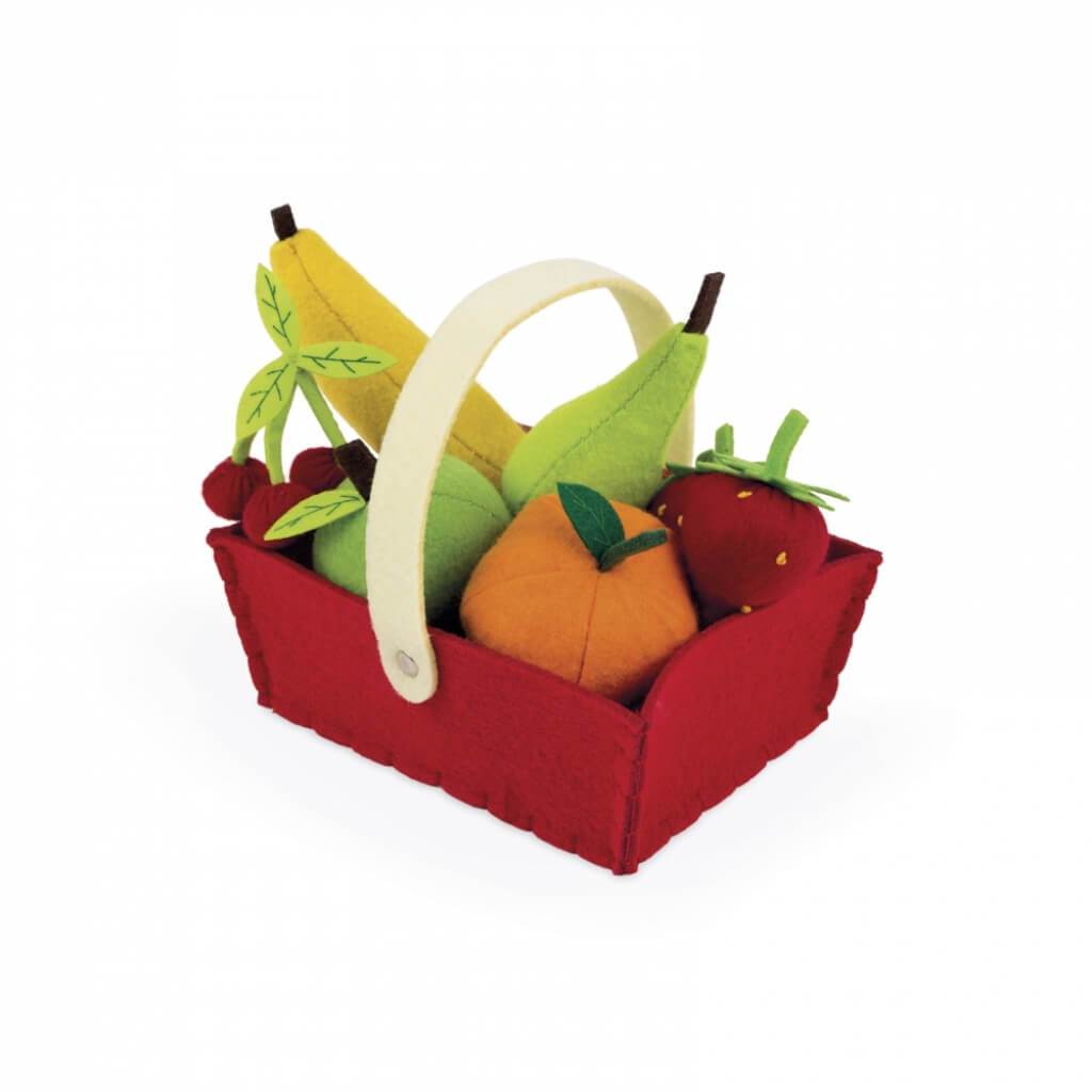 FABRIC FRUIT BASKET &amp; 8 FRUITS 