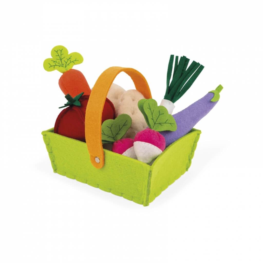 FABRIC VEGETABLES BASKET &amp; 8 VEGETABLES 