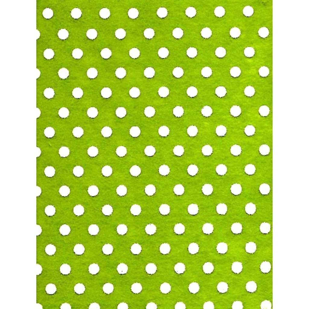 Felt Sheet Lime with Dots 09 x 12in