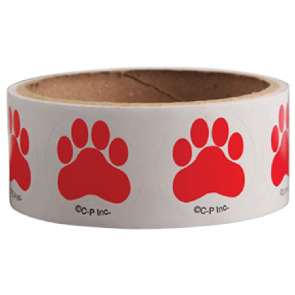 PAW PRINT STICKERS-100 RL RED 