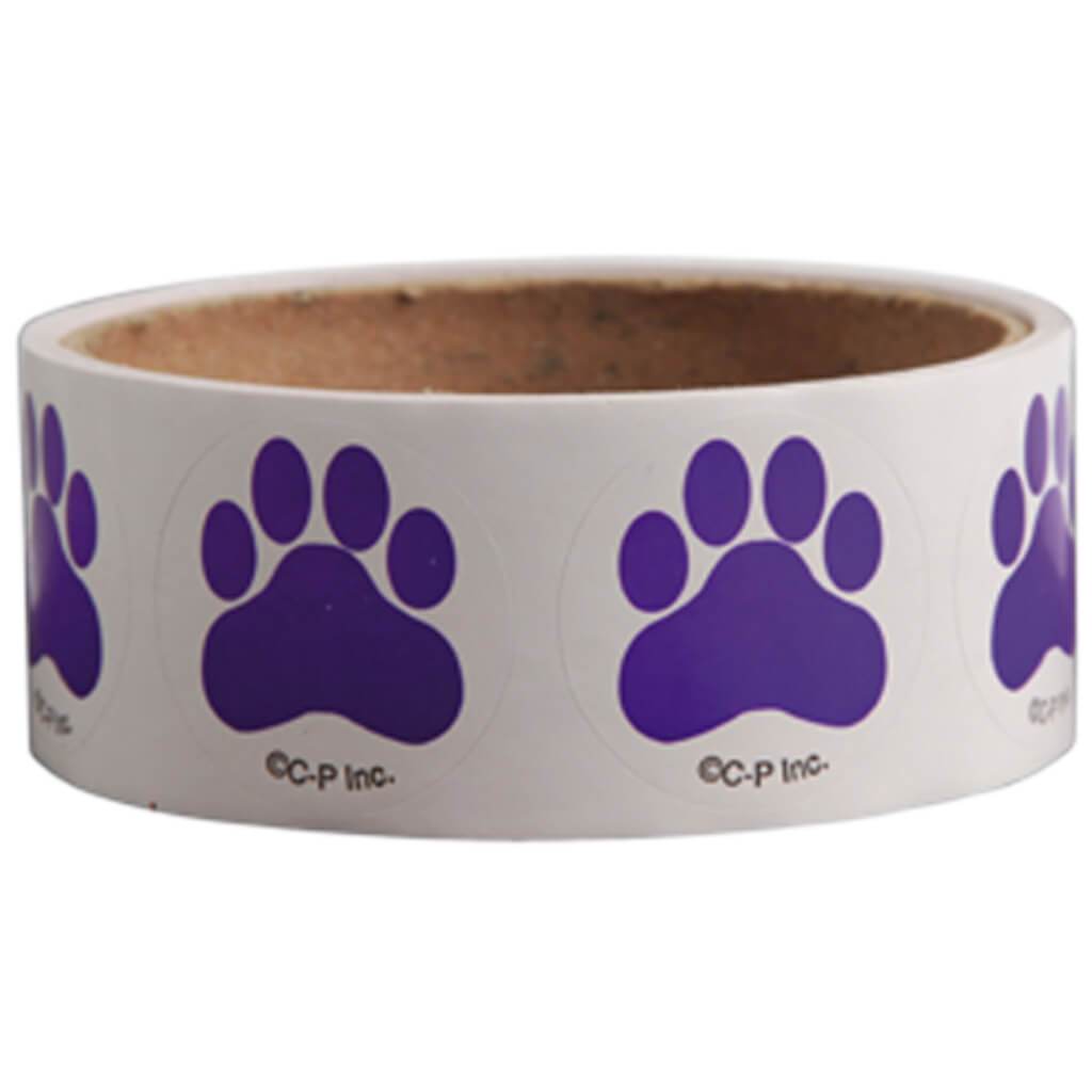 PAW PRINT STICKERS-100 RL PURPLE 